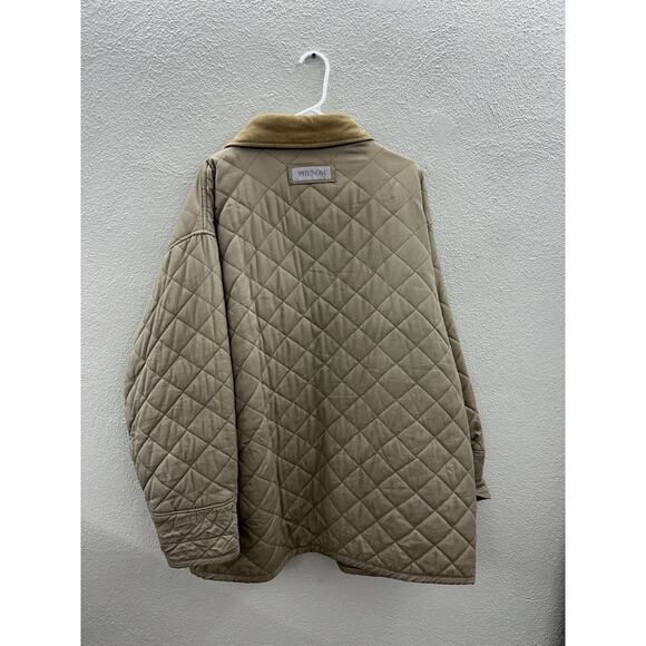 Phenom Mens Puffer Jacket Size 2X Brown Quilted Snap Up Corduroy Accents - Picture 8 of 12